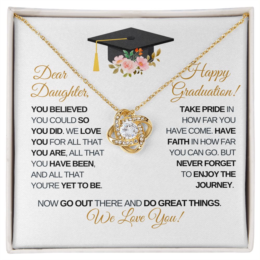 Dear Daughter Graduation | Enjoy the Journey - Love Knot Necklace