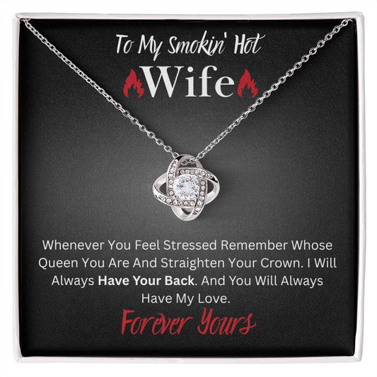 Smokin Hot Wife | Straighten Crown - Love Knot Necklace