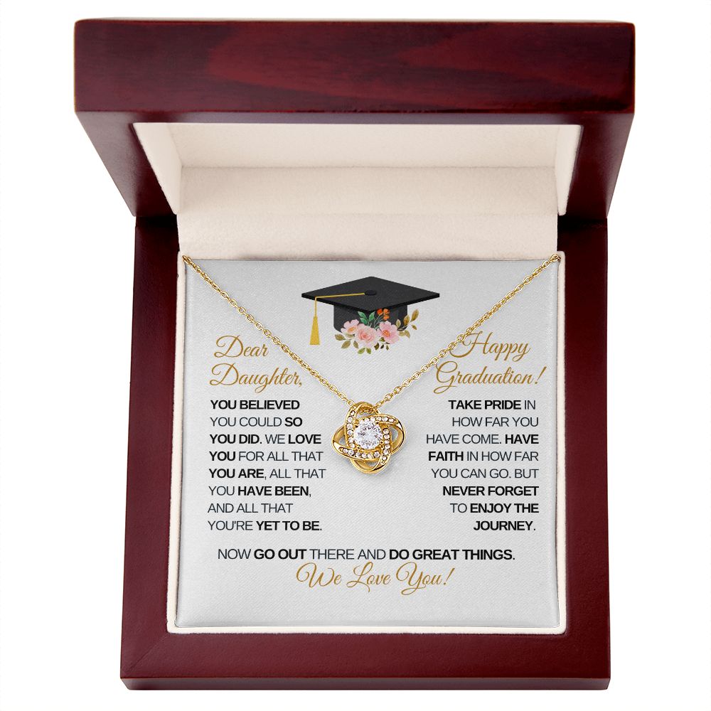 Dear Daughter Graduation | Enjoy the Journey - Love Knot Necklace