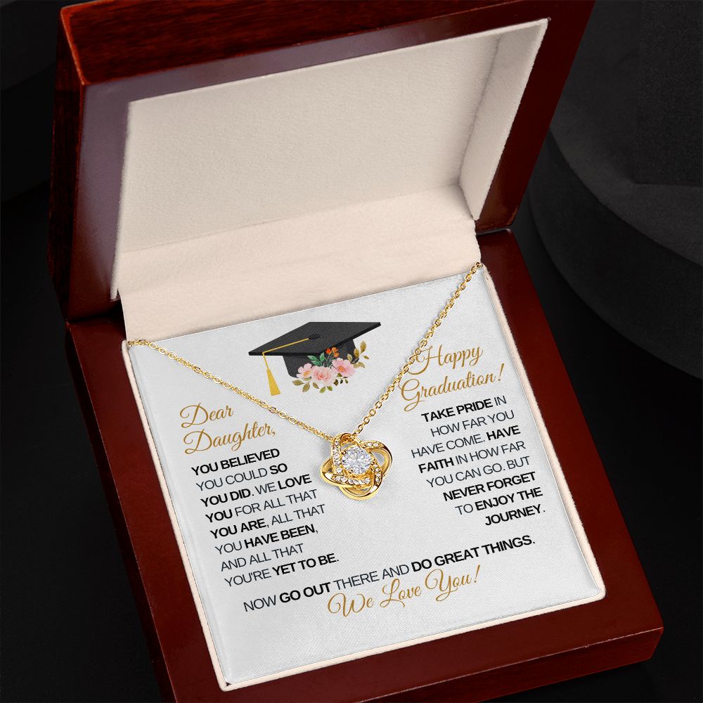 Dear Daughter Graduation | Enjoy the Journey - Love Knot Necklace