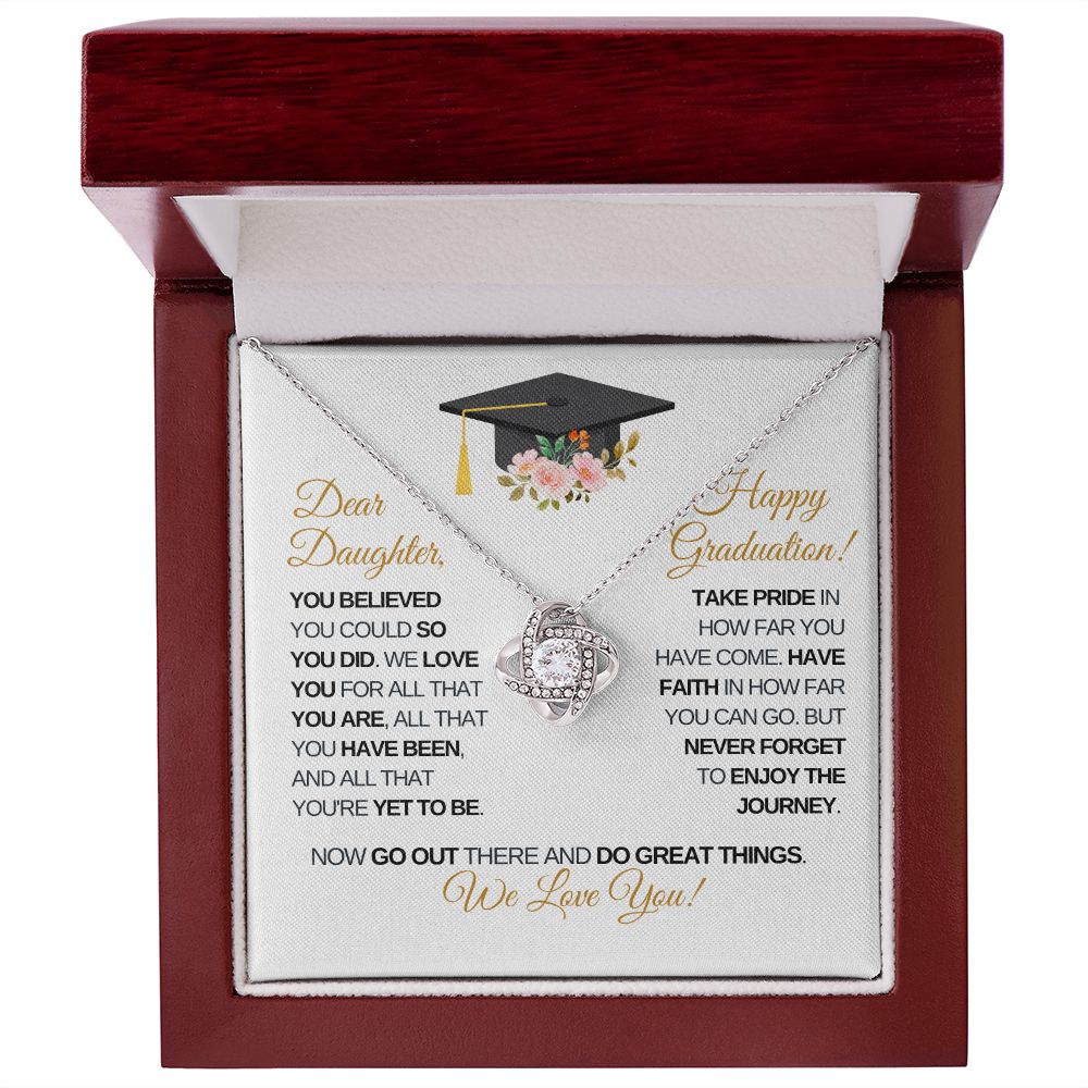 Dear Daughter Graduation | Enjoy the Journey - Love Knot Necklace