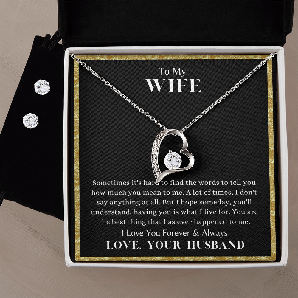Forever Love Necklace with earring studs