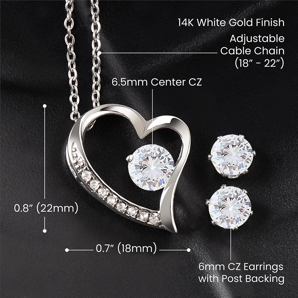 Forever Love Necklace with earring studs