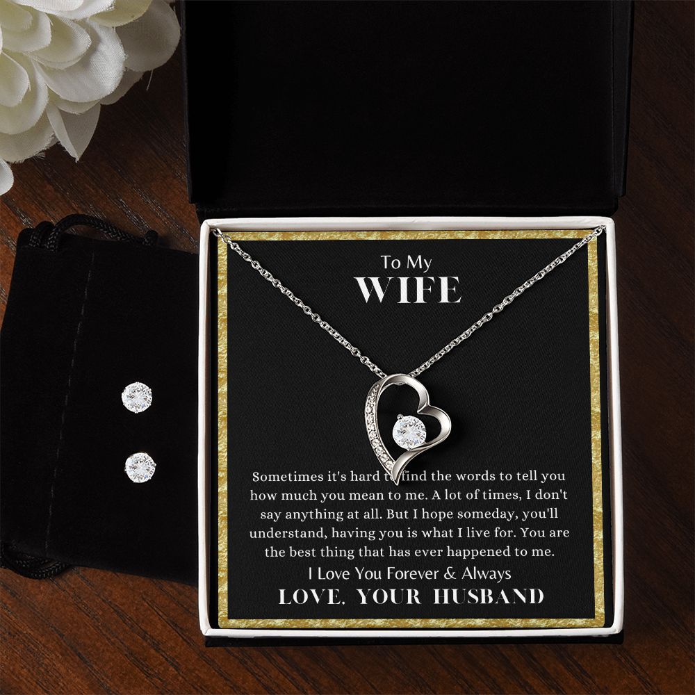 Forever Love Necklace with earring studs