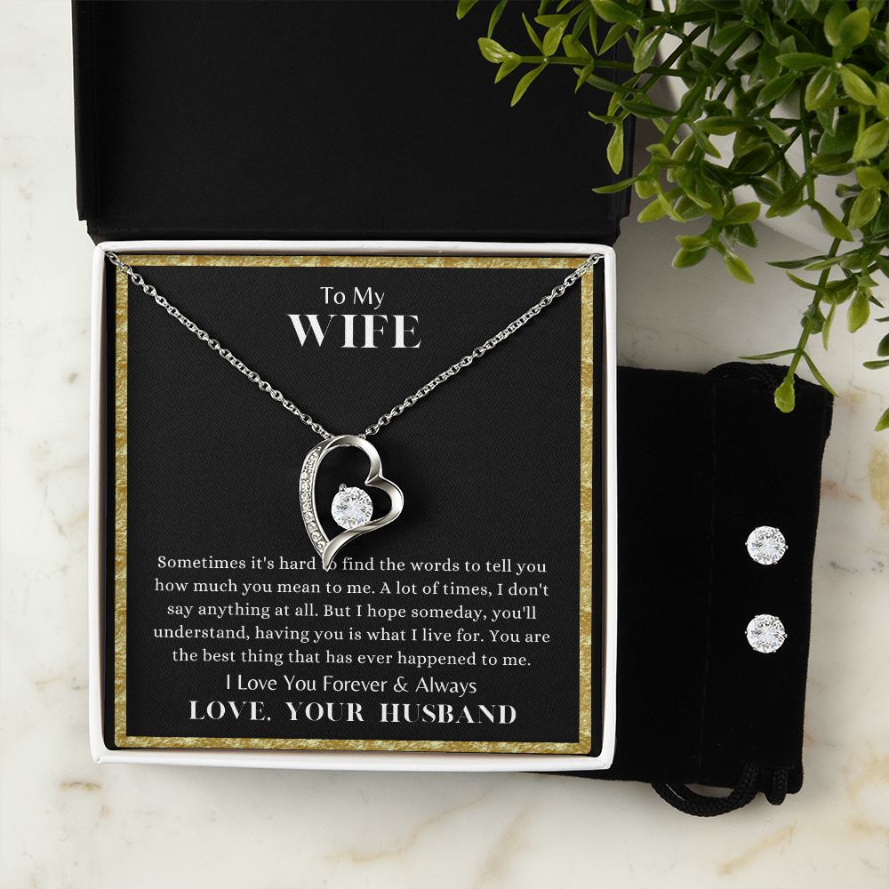 Forever Love Necklace with earring studs