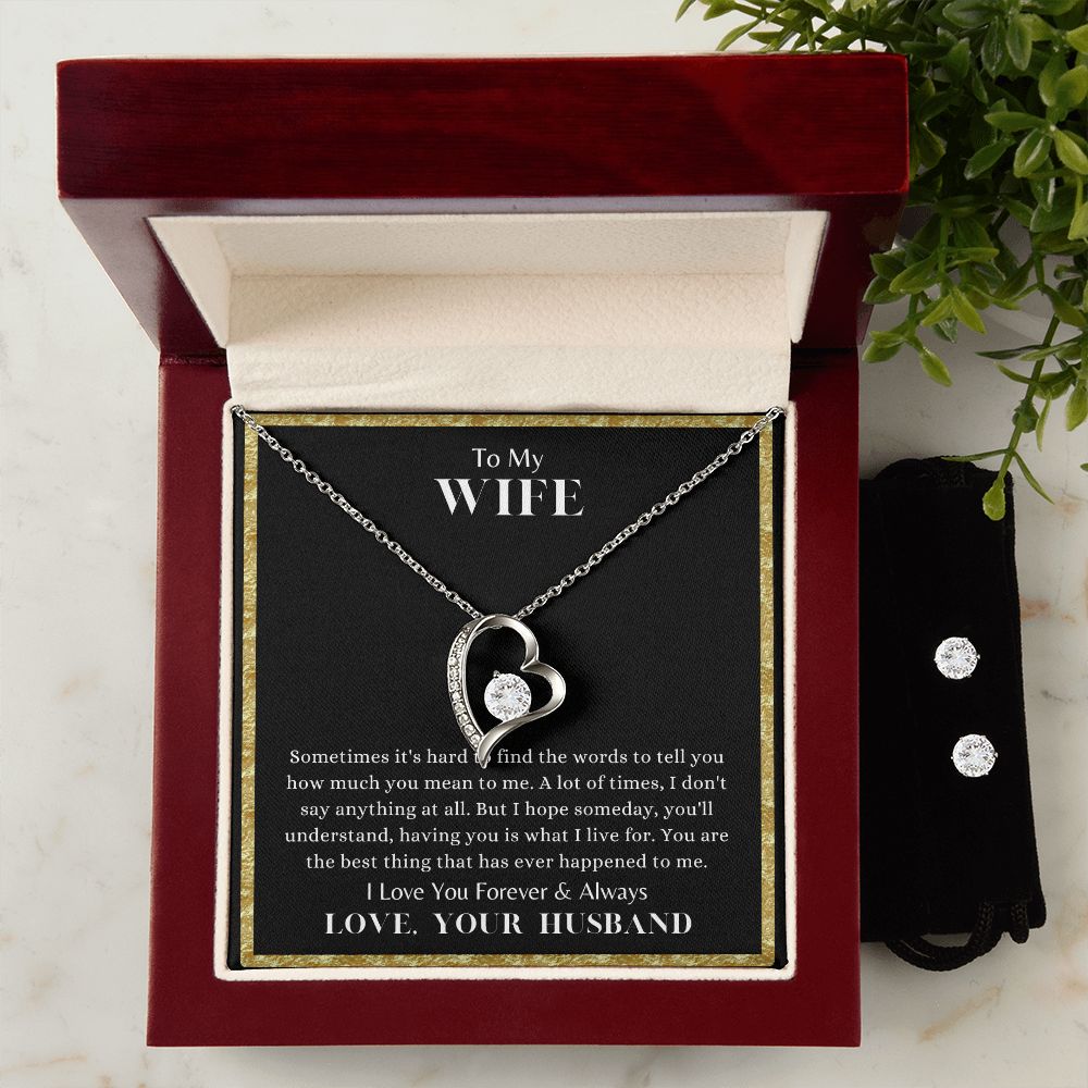 Forever Love Necklace with earring studs