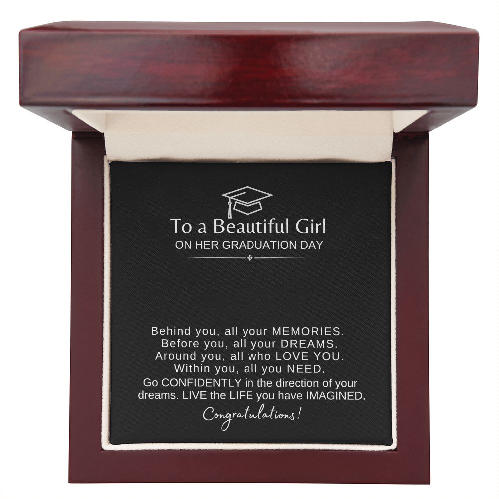 Beautiful Girl Graduation | Behind You All You Memories Congrats - Name Necklace