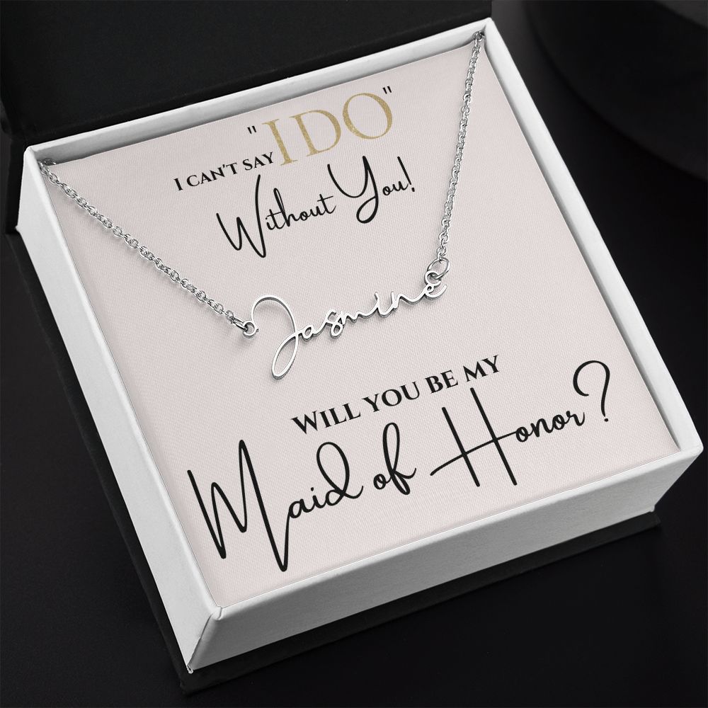 Maid of Honor Name plate Necklace