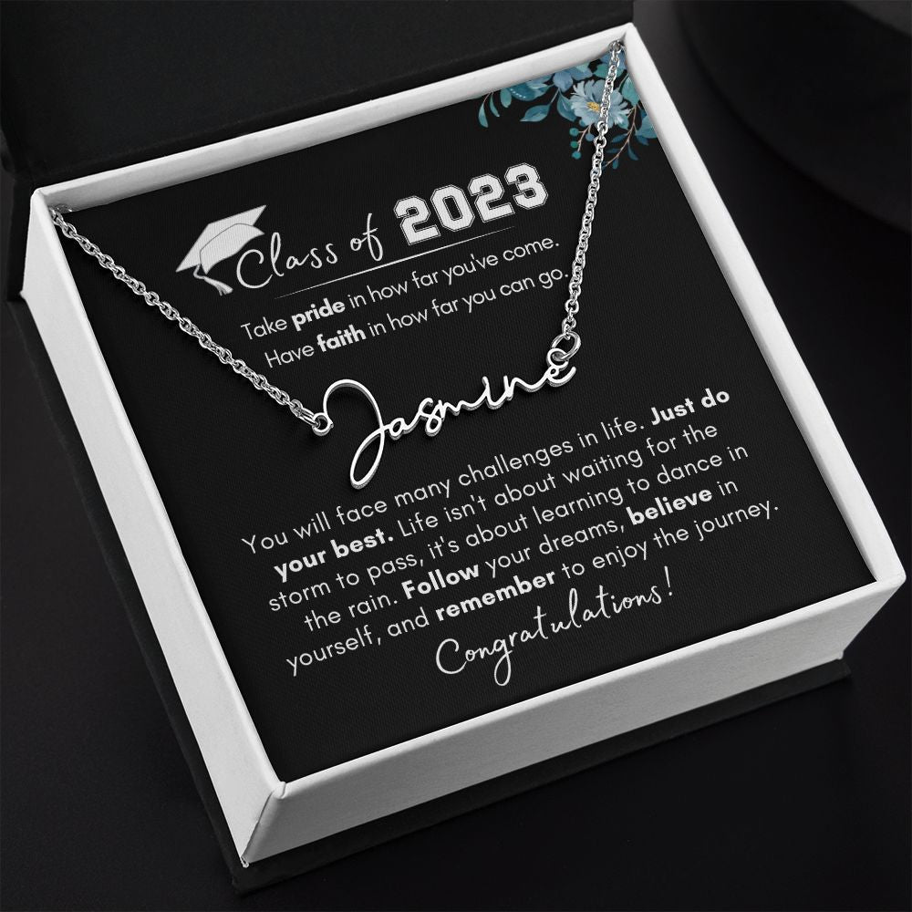 Class of 2023 Graduation | Enjoy the Journey- Signature Name Necklace