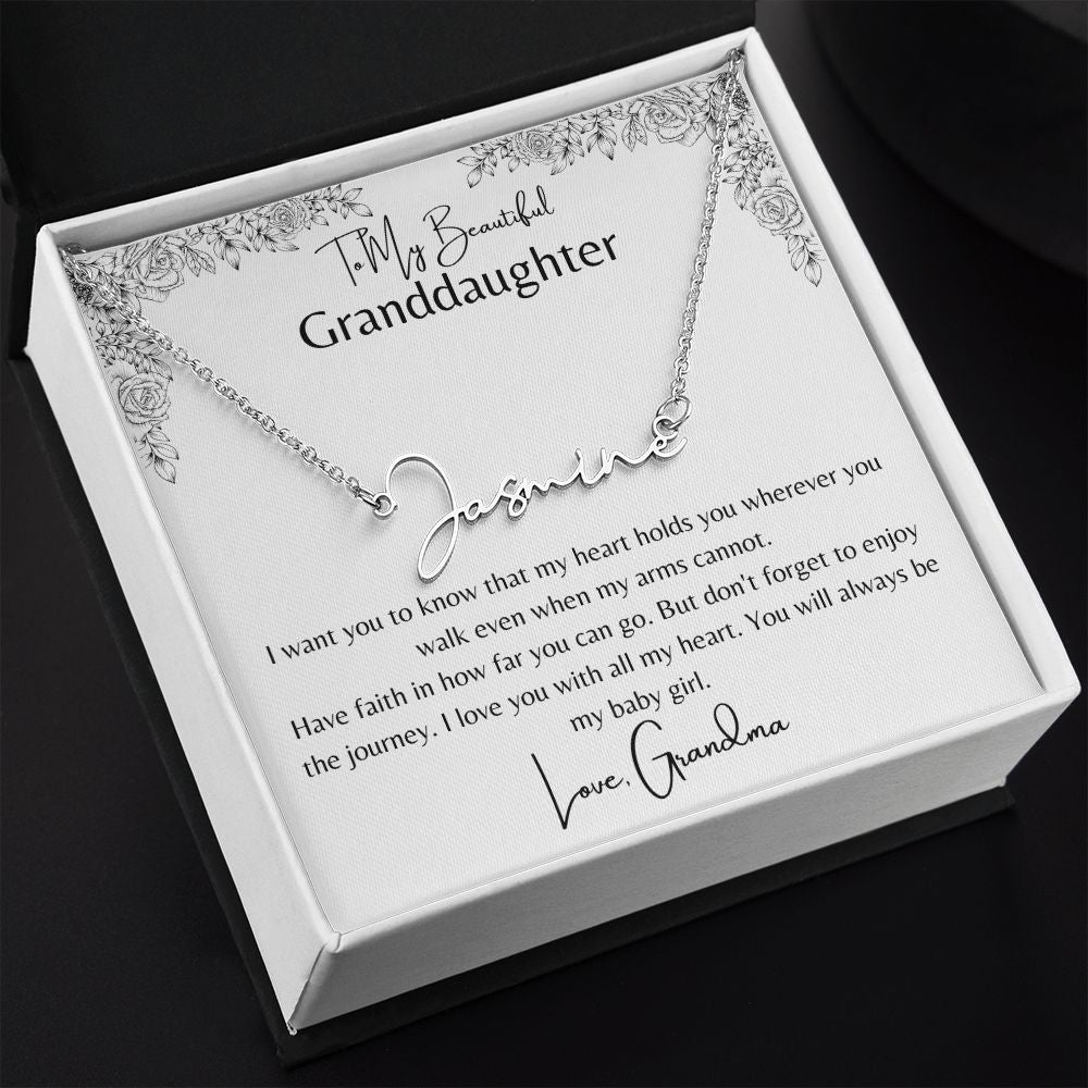 Beautiful Granddaughter Name Necklace