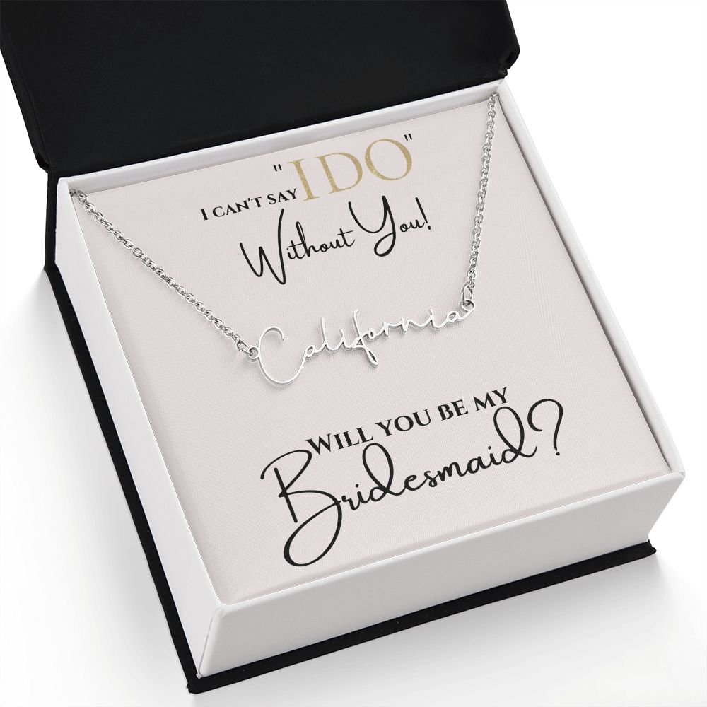 Personalized Name Plate Bridesmaid Necklace