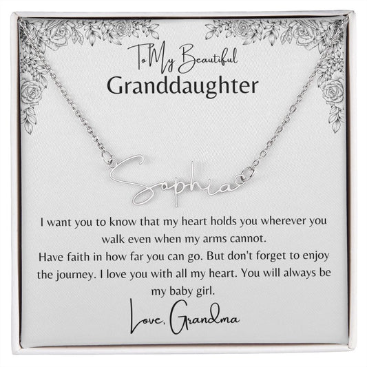 Beautiful Granddaughter Name Necklace