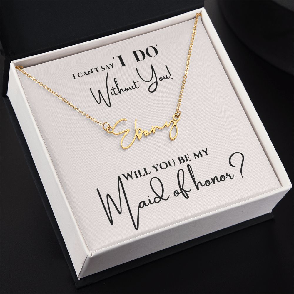 Maid of Honor Nameplate Necklace