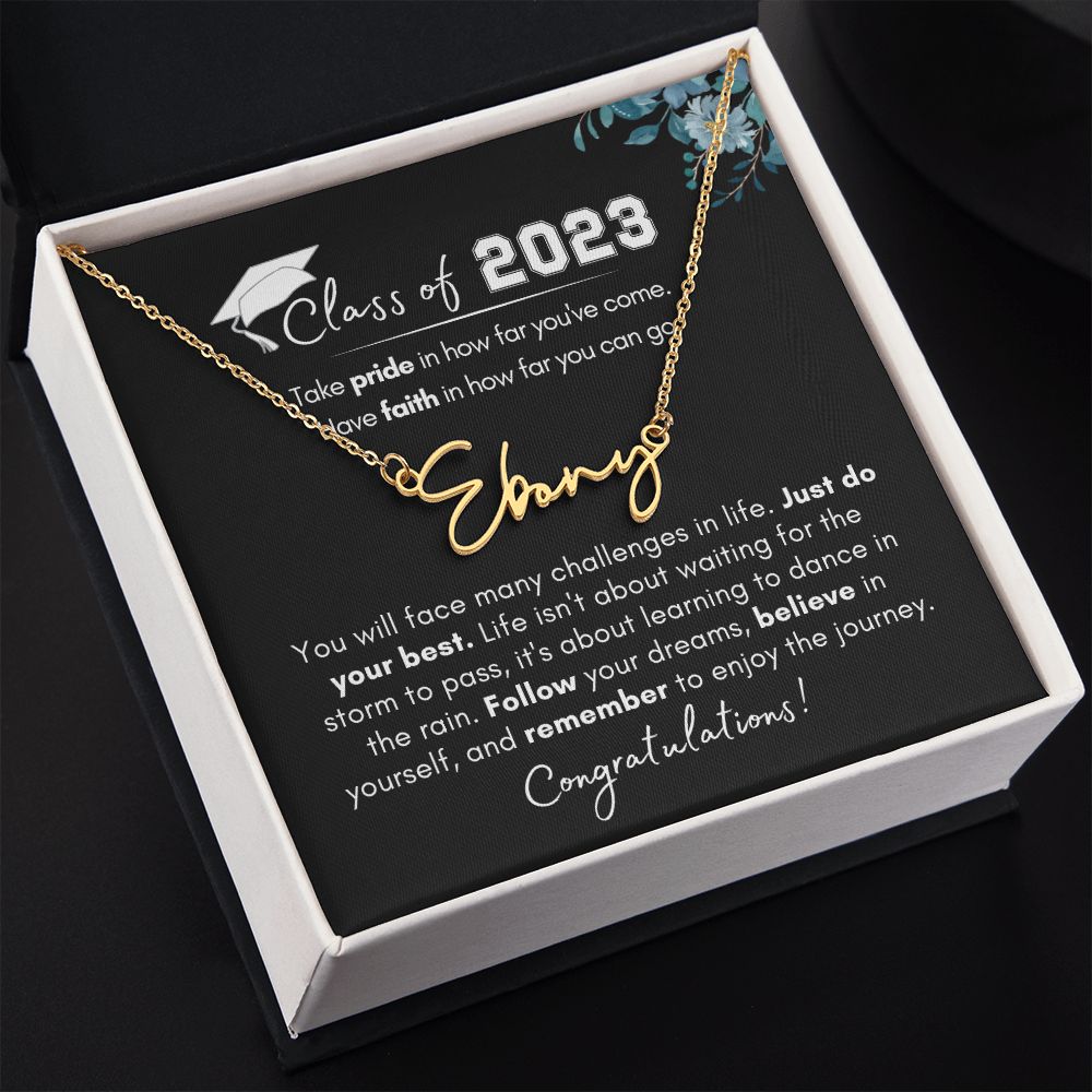 Class of 2023 Graduation | Enjoy the Journey- Signature Name Necklace