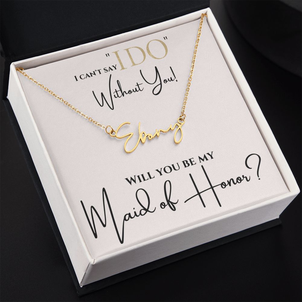 Maid of Honor Name plate Necklace