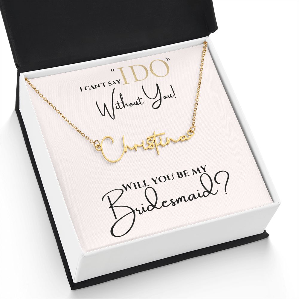 Personalized Name Plate Bridesmaid Necklace