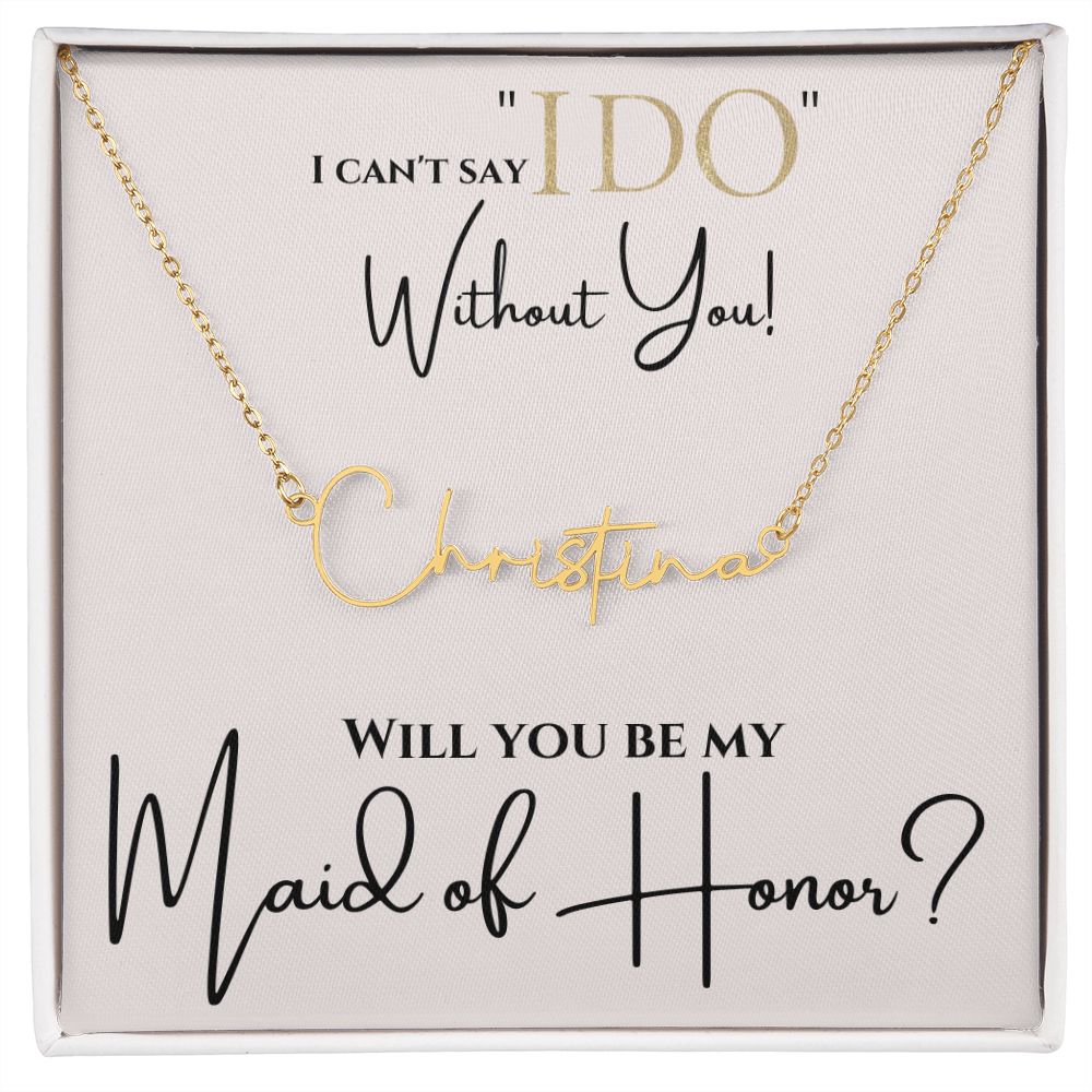Maid of Honor Name plate Necklace