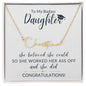 Badass Daughter Graduation | She Believed She Could - Signature Name Necklace