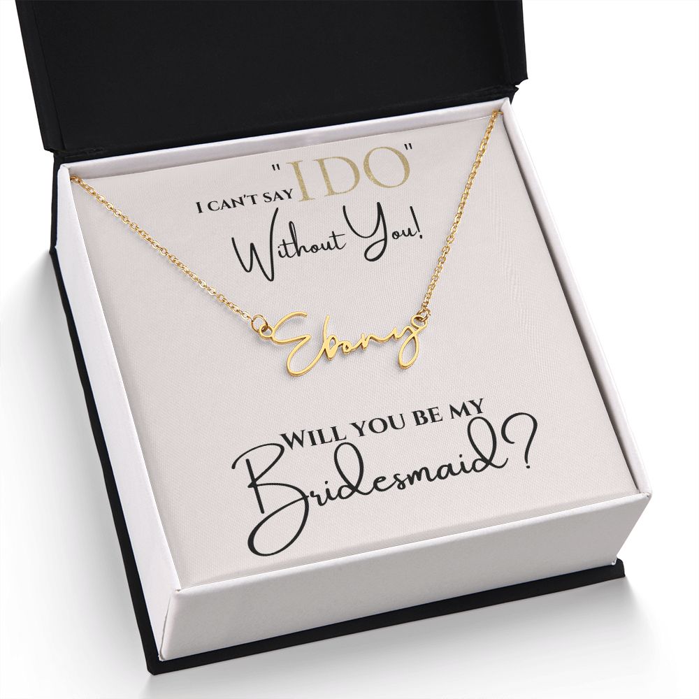 Personalized Name Plate Bridesmaid Necklace