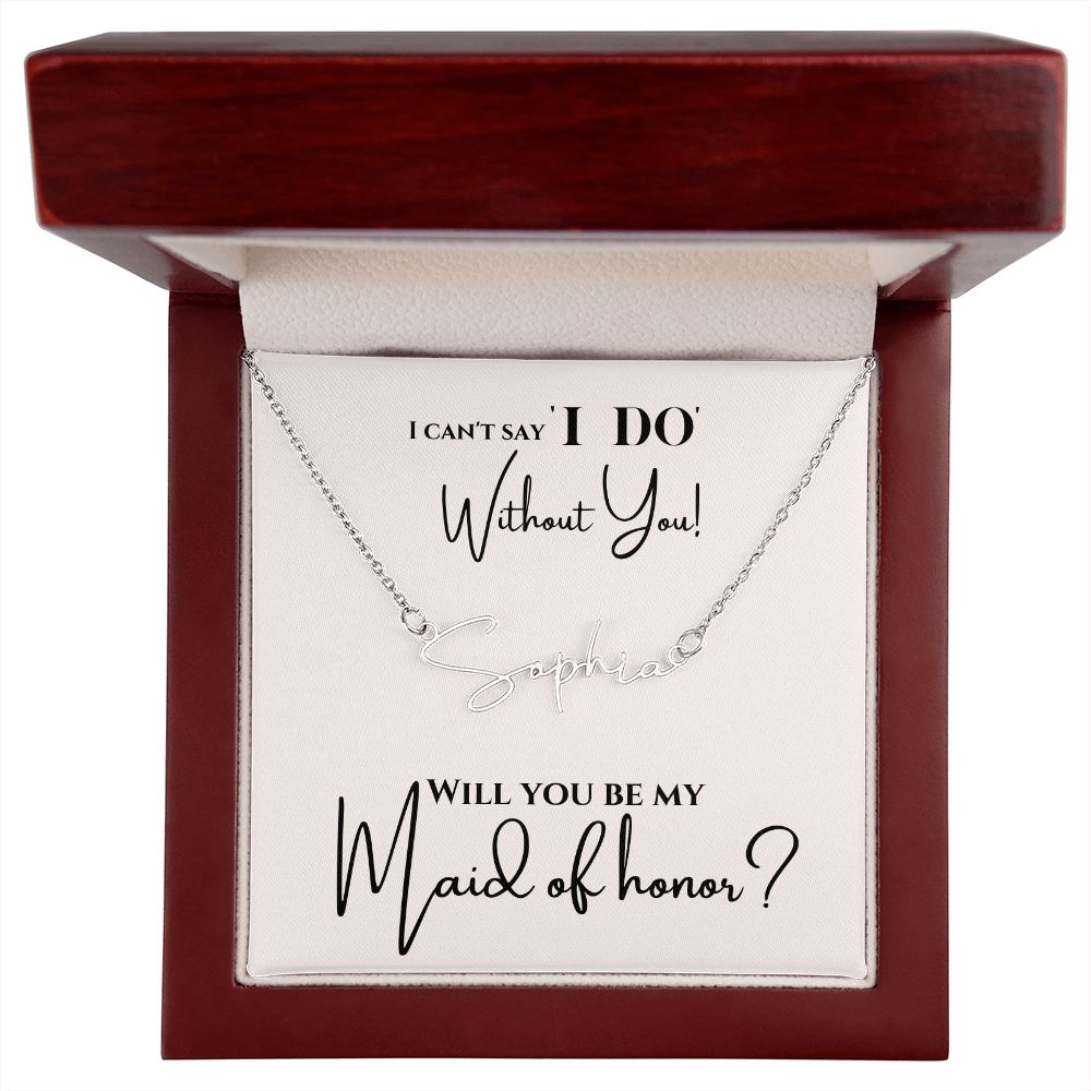 Maid of Honor Nameplate Necklace