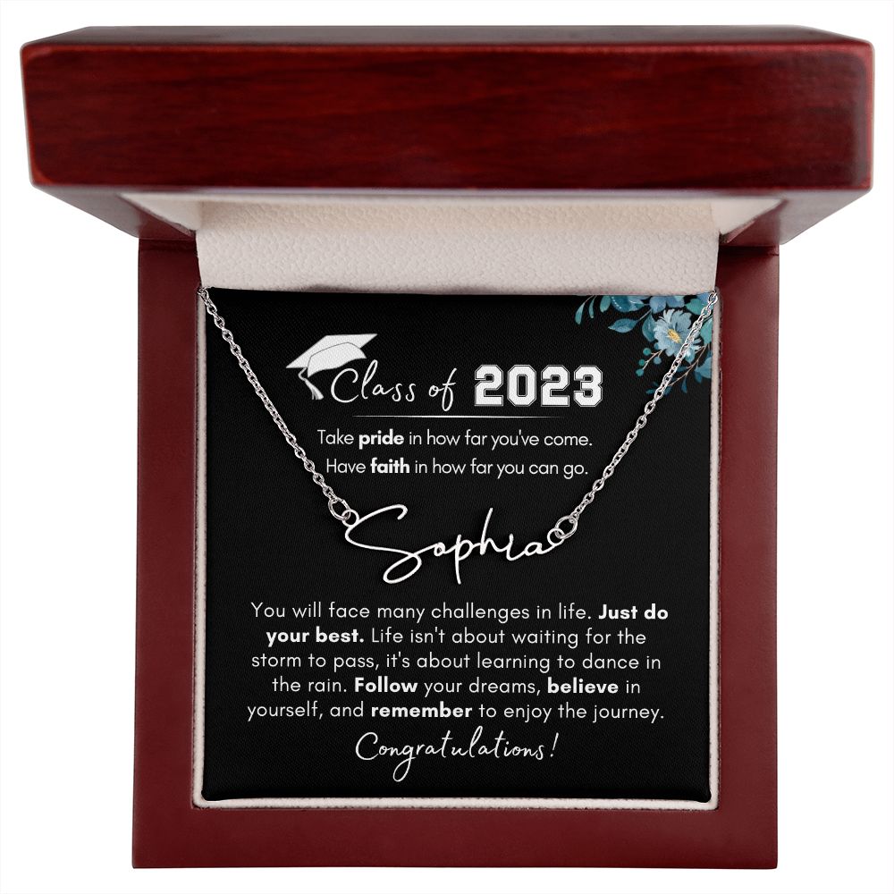 Class of 2023 Graduation | Enjoy the Journey- Signature Name Necklace