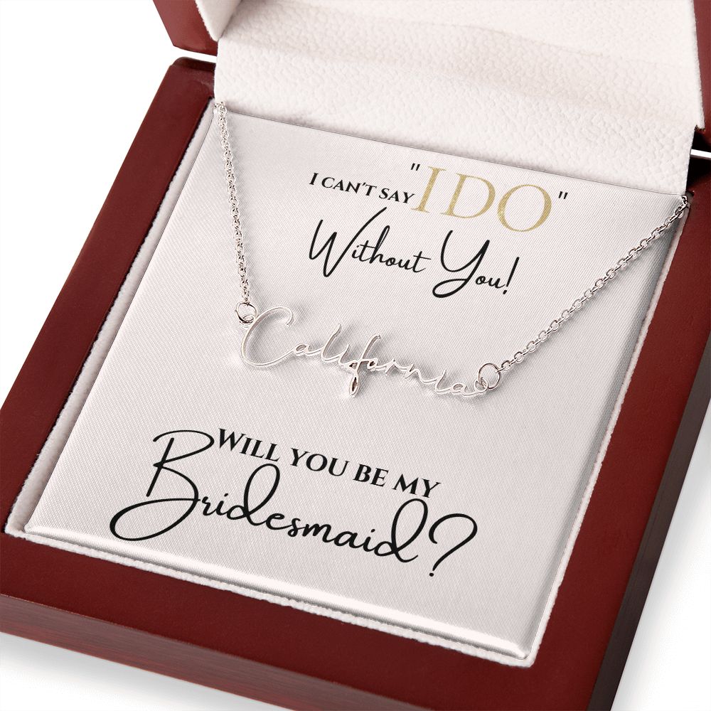 Personalized Name Plate Bridesmaid Necklace