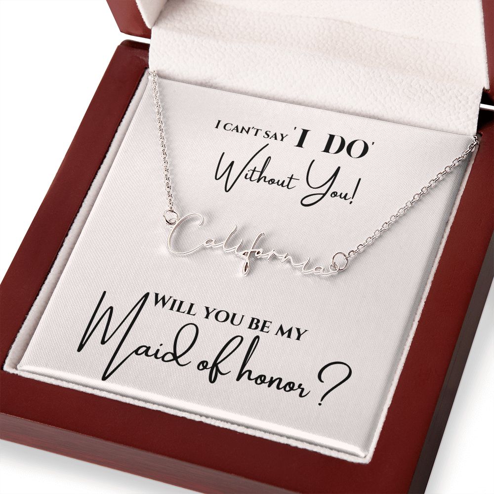 Maid of Honor Nameplate Necklace