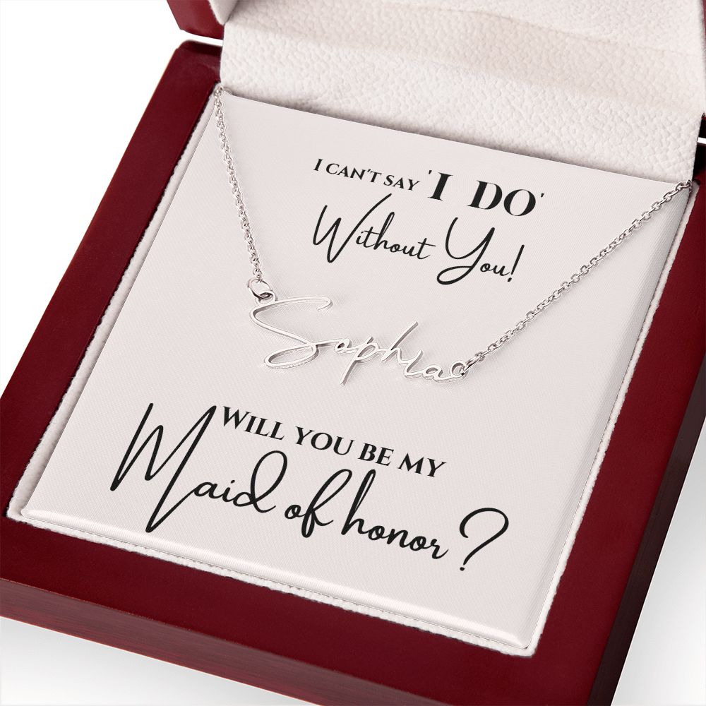 Maid of Honor Nameplate Necklace