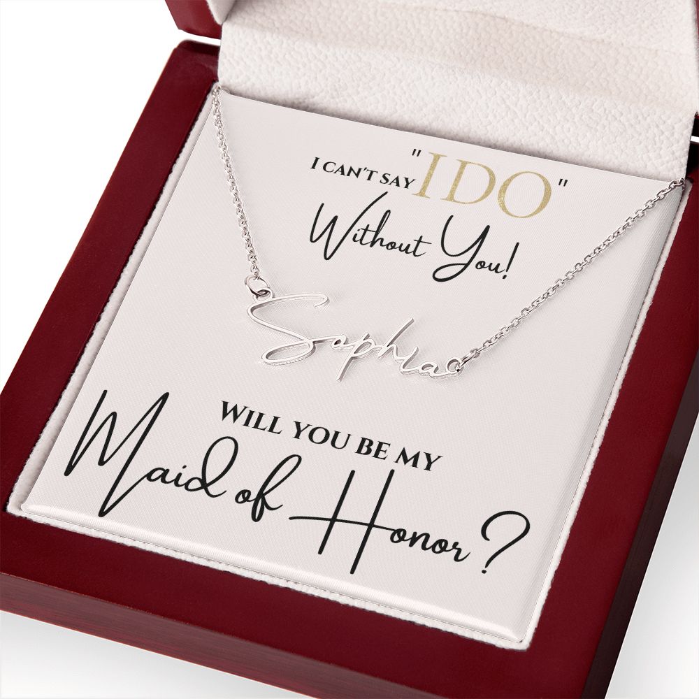 Maid of Honor Name plate Necklace