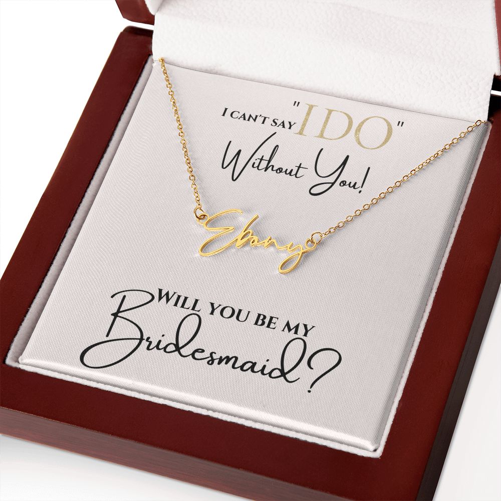 Personalized Name Plate Bridesmaid Necklace