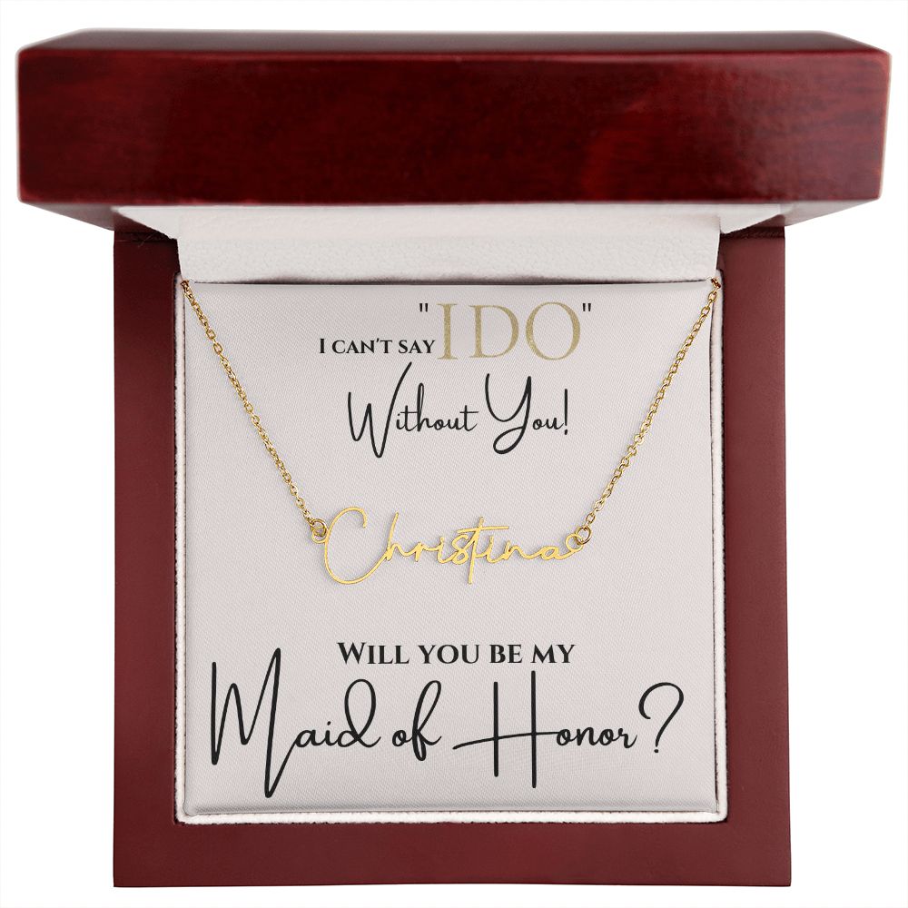 Maid of Honor Name plate Necklace