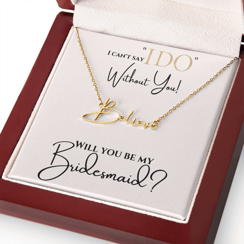 Personalized Name Plate Bridesmaid Necklace