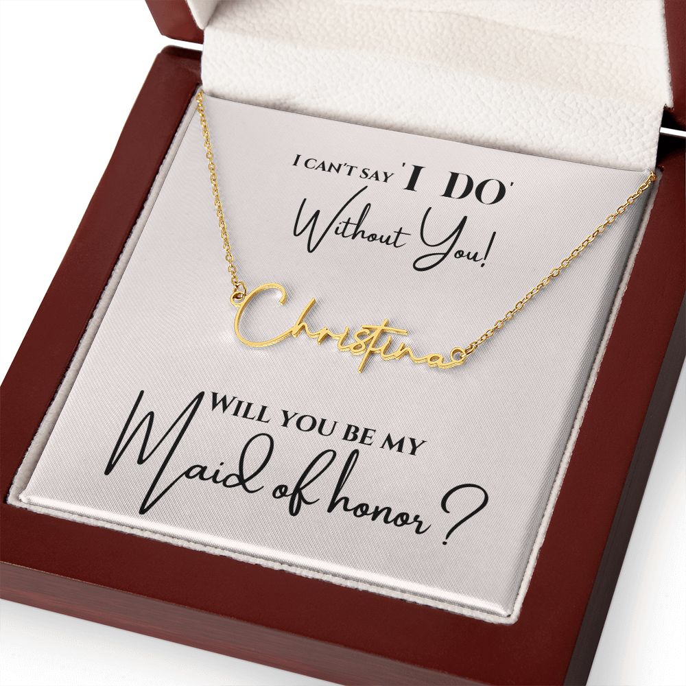 Maid of Honor Nameplate Necklace