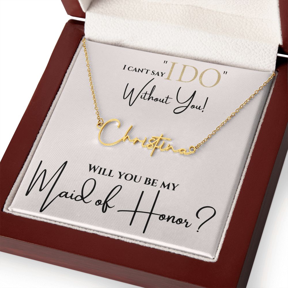 Maid of Honor Name plate Necklace