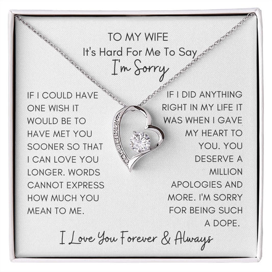 Forever Love Necklace Romantic Apology Silver