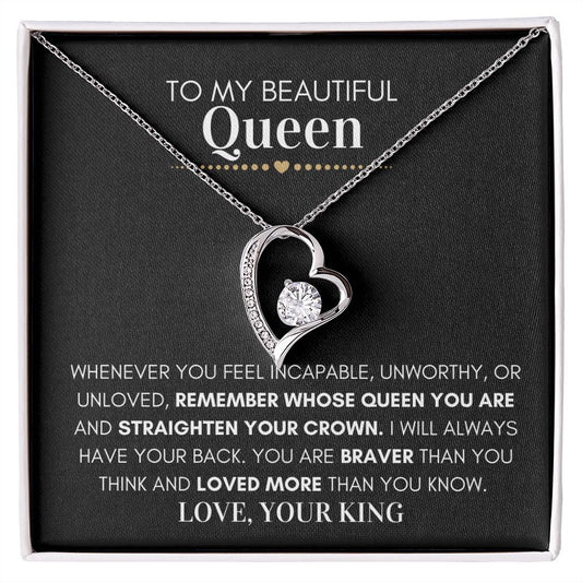 My Beautiful Queen | Straighten Your Crown - Forever Love Necklace