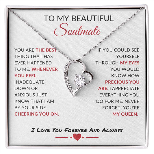 Beautiful Soulmate | My Queen - Forever Love Heart Necklace