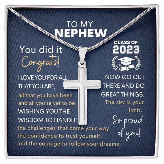My Nephew Graduation | You Did It - Cross Necklace