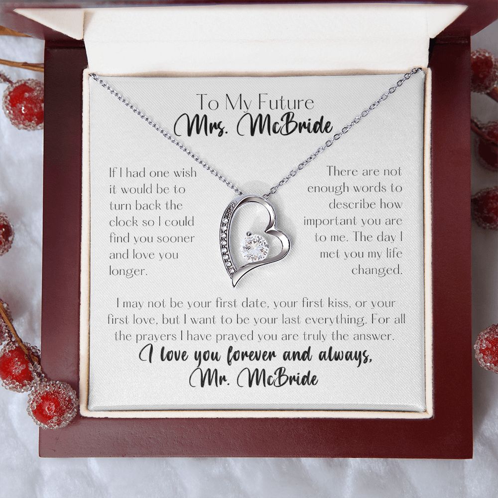 To My Future Bride Personalized Forever Love Heart Necklace