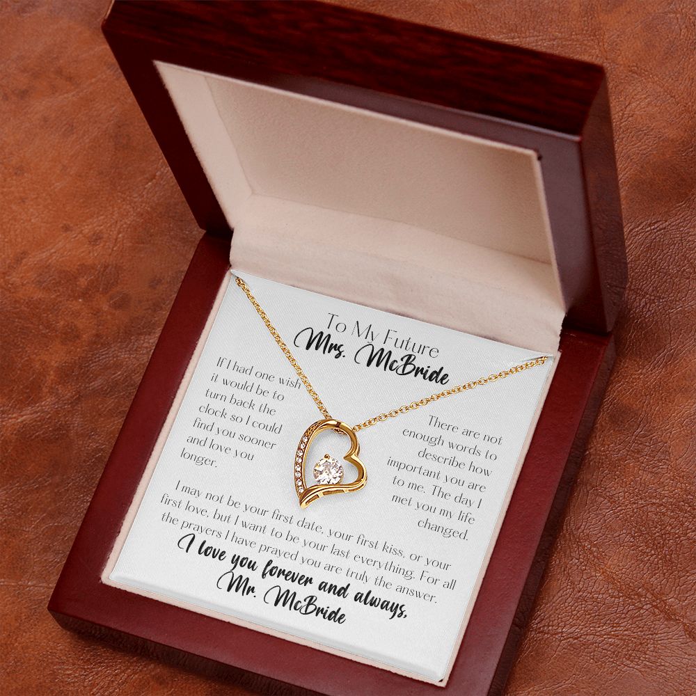 To My Future Bride Personalized Forever Love Heart Necklace