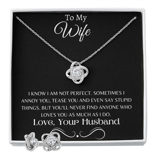 Beautiful Love Knot Necklace Set For Wife