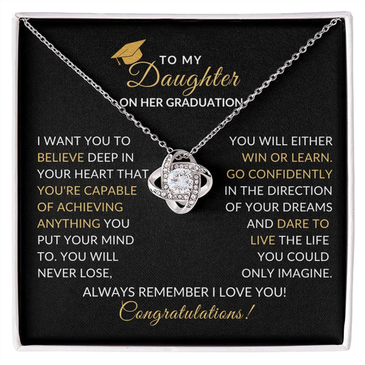 Daughter Graduation | Live the Life You Imagine - Love Knot Necklace