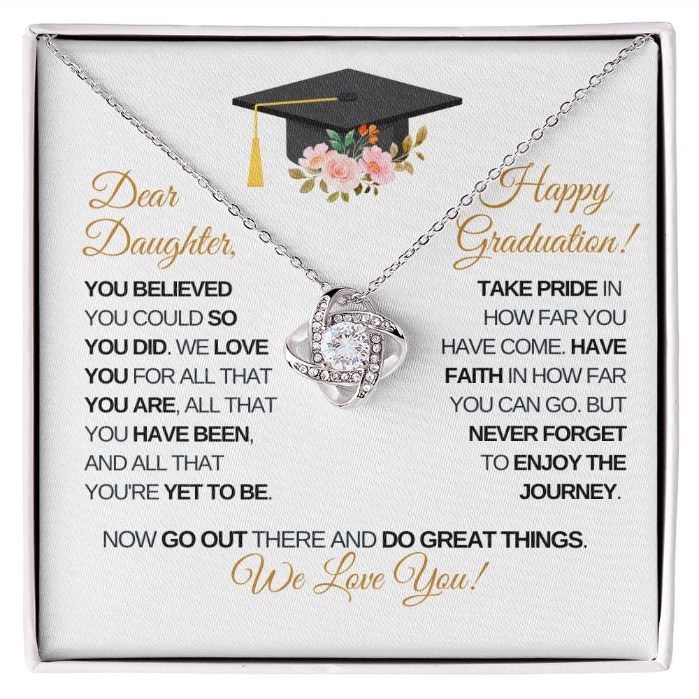 Dear Daughter Graduation | Enjoy the Journey - Love Knot Necklace