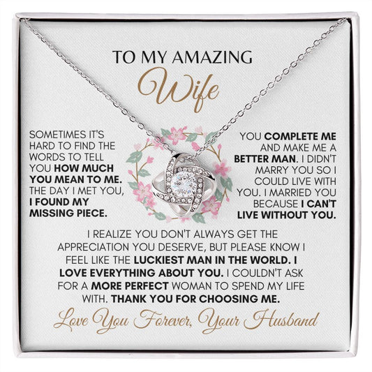 Amazing Wife | You Complete Me - Love Knot Necklace