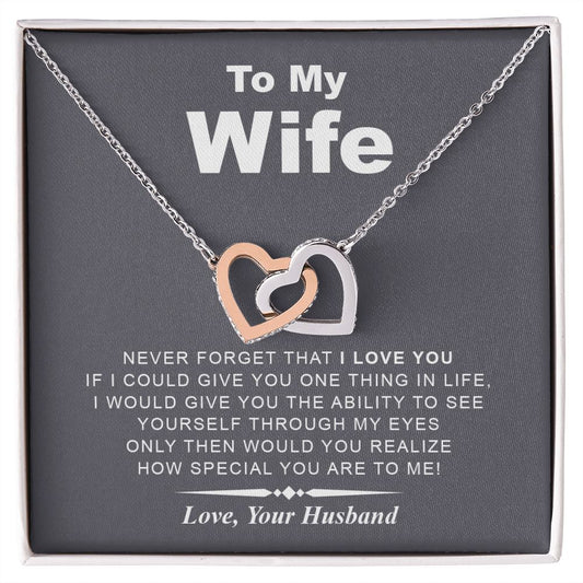 My Wife | Never Forget - Interlocking Hearts Necklace
