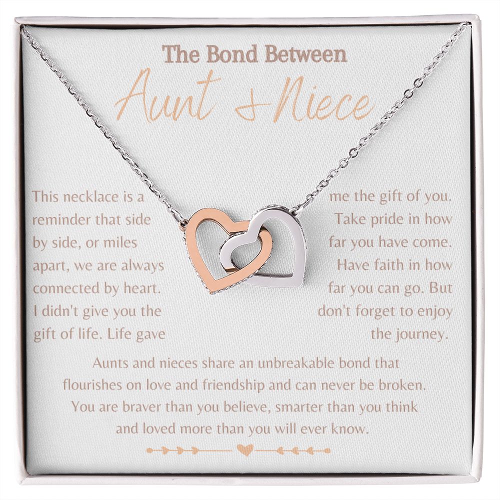 Aunt and Niece Connected Hearts Necklace
