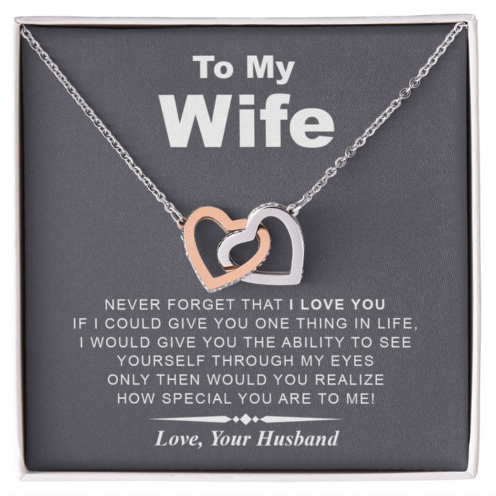 My Wife | Never Forget - Interlocking Hearts Necklace
