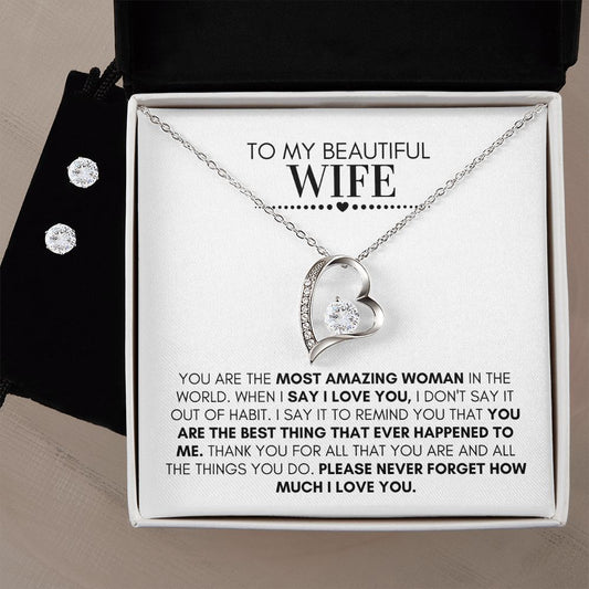 My Wife | Amazing Woman - Forever Love Heart Necklace