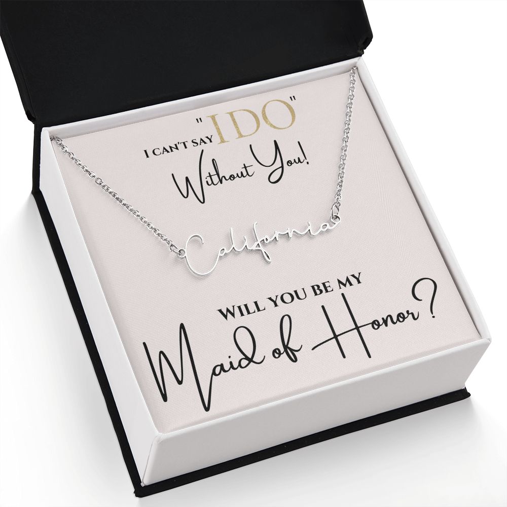 Maid of Honor Name plate Necklace