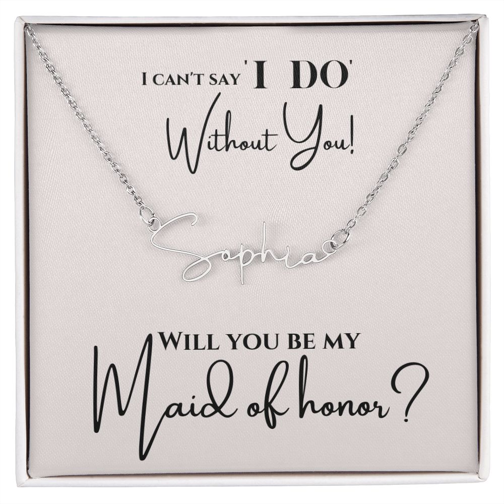 Maid of Honor Nameplate Necklace